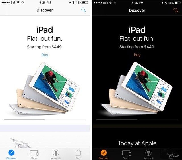 发现新大陆 Apple Store应用有夜间模式？